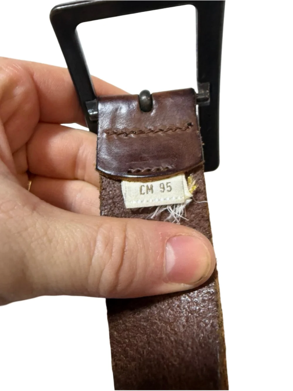 Diesel Made in Italy Brown Leather Belt Size 38 95cm Y2K Moto Punk Grunge